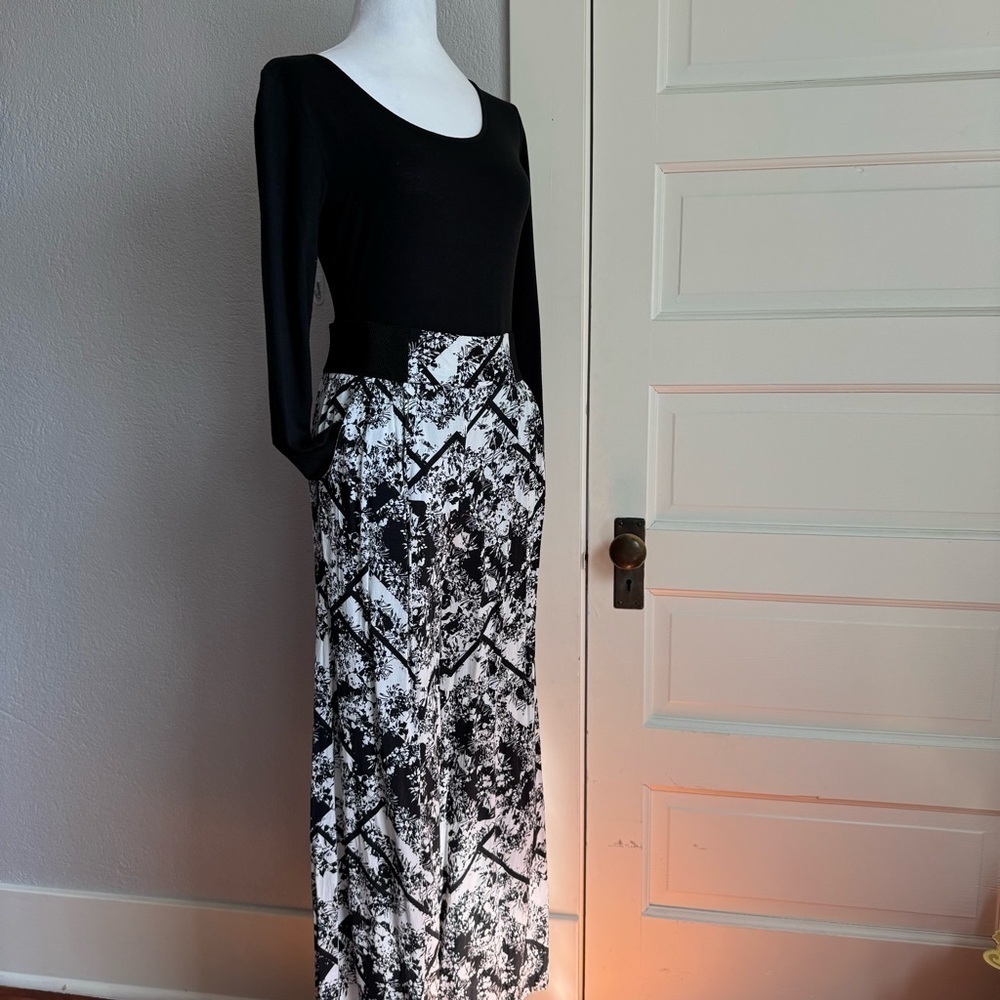 Xhilaration Black White High Waist Wide Leg Boho Pants Size S - Picture 2 of 7